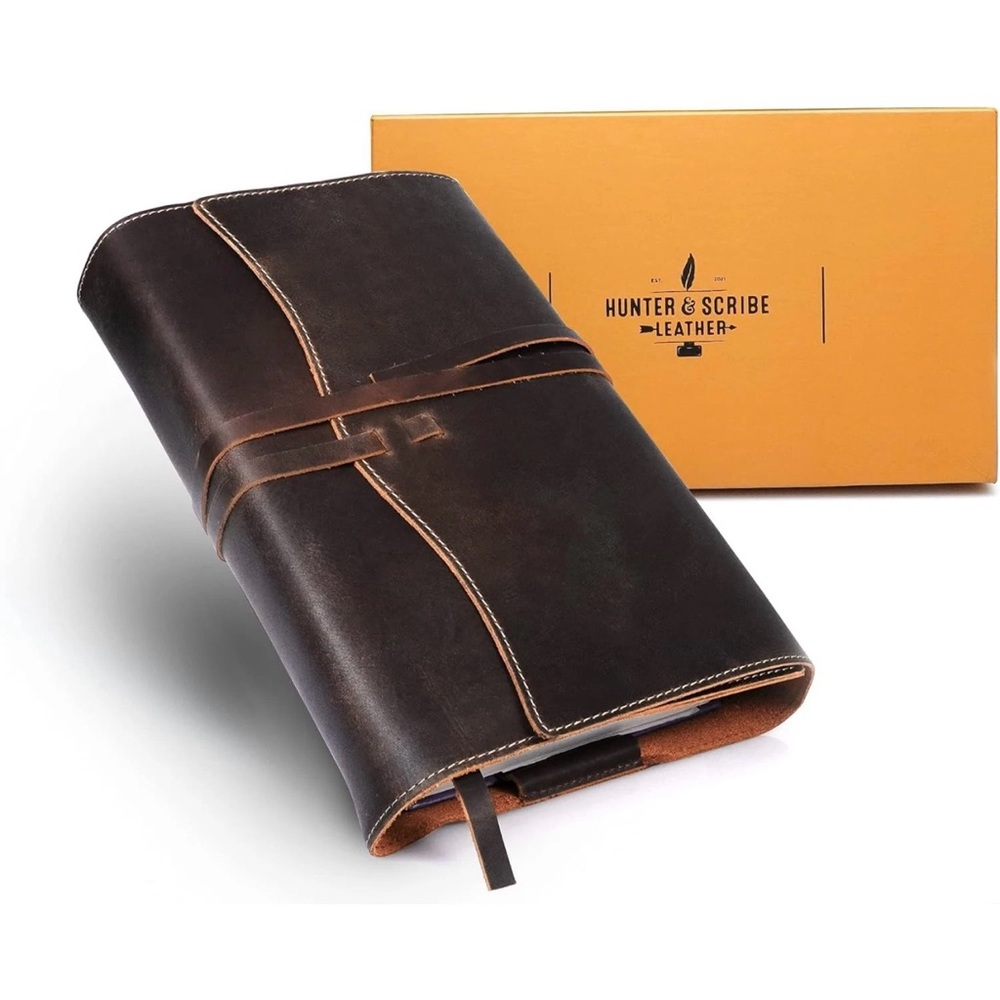 Hunter&Scrbe brown leather book cover